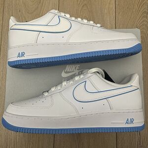 Nike Air Force 1 '07 Low White University Blue Sole Size 9.5